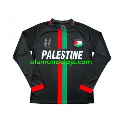 Camisola Club Deportivo Palestino Center Stripre Homem Equipamento Primeiro 2024-2025 Manga Comprida